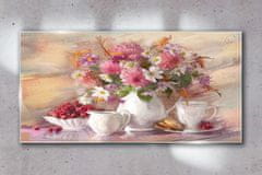 COLORAY.SK Skleneny obraz Abstrakcie kvety cups 140x70 cm