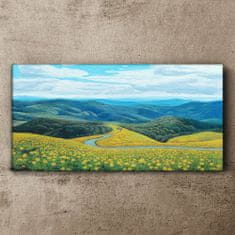 COLORAY.SK Obraz canvas Kvety hory stromy krajina 120x60 cm