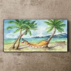 COLORAY.SK Obraz canvas Beach Palm Sea Hammock 120x60 cm