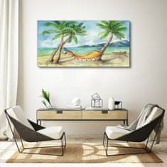 COLORAY.SK Obraz canvas Beach Palm Sea Hammock 120x60 cm