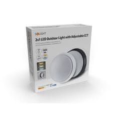 Solight LED vonkajšie osvetlenie s nastaviteľnou CCT, 18W, 1350lm, 22cm, 2v1 - biely a čierny kryt; WO779