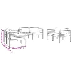 Petromila vidaXL 6-dielna záhradná sedacia súprava s vankúšmi hliník antracitová