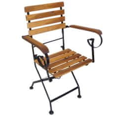 Vidaxl Skladacie záhradné stoličky, 4 kusy, oceľ a masívne akáciové drevo