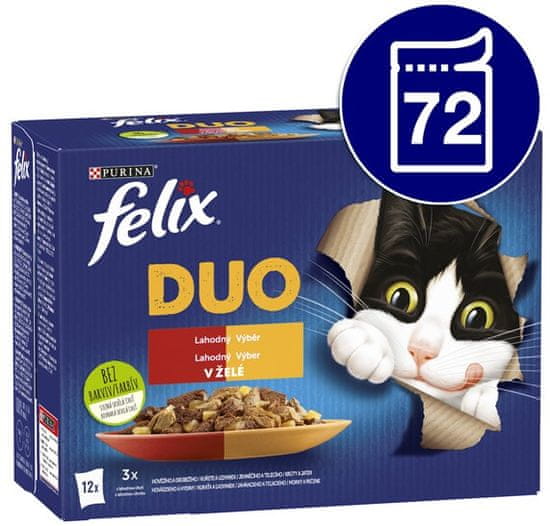 Felix FANTASTIC Duo multipack lahodný výber v želé 72x85 g