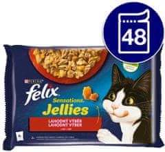 Felix SENSATIONS multipack hovädzie, kura v želé 48x85 g