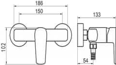 NOVASERVIS Sprchová batéria bez príslušenstva 150 mm METALIA 58, chróm 58061/1,0 - Novaservis