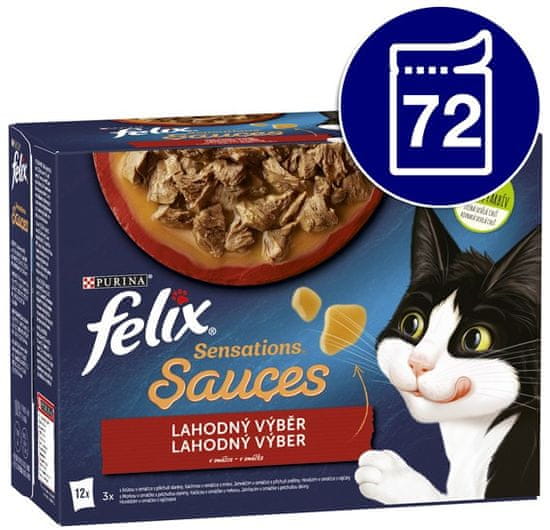 Felix SENSATIONS multipack lahodný výber v omáčke 72x85 g