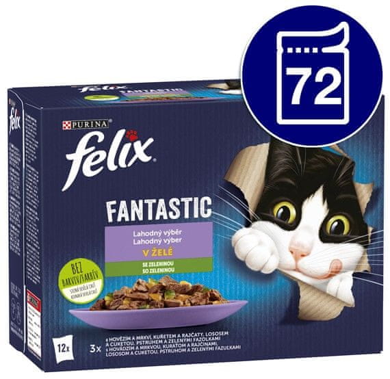 Felix FANTASTIC multipack lahodný výber v želé 72x85 g