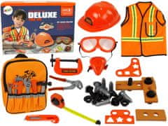 Lean-toys Súprava DIY Batoh Prilba Nástroje Oranžové okuliare