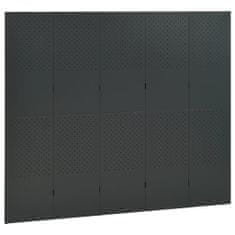 Vidaxl Paraván s 5 panelmi, antracitový 200x180 cm oceľ