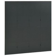 Vidaxl Paraván so 4 panelmi, antracitová 160x180 cm oceľ