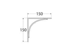 DOMAX Domax, Kovové konzoly 150 x 150 mm, strieborná matná