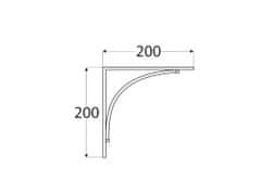 DOMAX Domax, Kovové konzoly 200 x 200 mm, strieborná matná, SK-5656