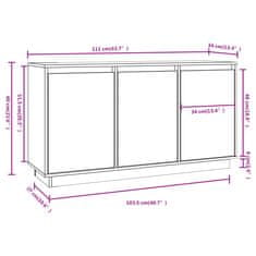 Vidaxl Komoda čierna 111x34x60 cm borovicový masív