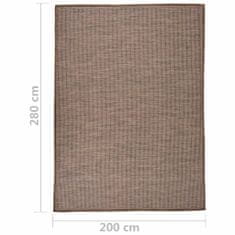 Petromila vidaXL Vonkajší koberec s plochým tkaním 200x280 cm hnedý