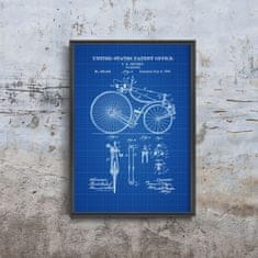 Vintage Posteria Poster Poster Velocipede Jeffery patentovaný bicykel v USA A4 - 21x29,7 cm