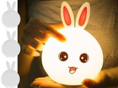 Verk 24073 Nočná RGB lampička dotyková králik USB 1200mAh s diaľkovým ovládaním