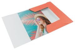 Esselte Doska s gumičkou "Colour Breeze", koralová, kartónová, A4, 628494