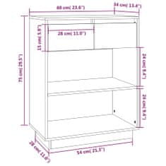 Petromila vidaXL Konzolová skrinka 60x34x75 cm masívna borovica