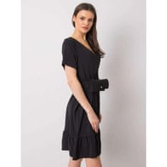 ITALY MODA Dámske šaty s volánom VIANNA black DHJ-SK-13078.31P_364102 Univerzálne