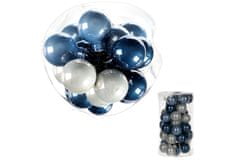 Autronic Ozdoby sklenené na drôtiku, modro-biele farby, pr.2.5cm, cena za 1 balení(36ks) VAK108-2,5