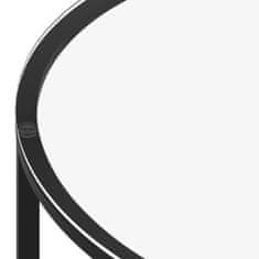 Petromila vidaXL Čajový stolík čierny a čierny mramor 70 cm tvrdené sklo