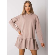 BASIC FEEL GOOD Dámske šaty s kapucňou ALIYE dark beige RV-SK-7184.22X_379121 S-M