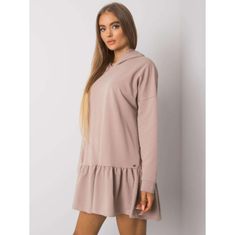 BASIC FEEL GOOD Dámske šaty s kapucňou ALIYE dark beige RV-SK-7184.22X_379121 S-M