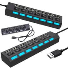 Verk 06235 Mini USB Hub 2.0, 7 portov