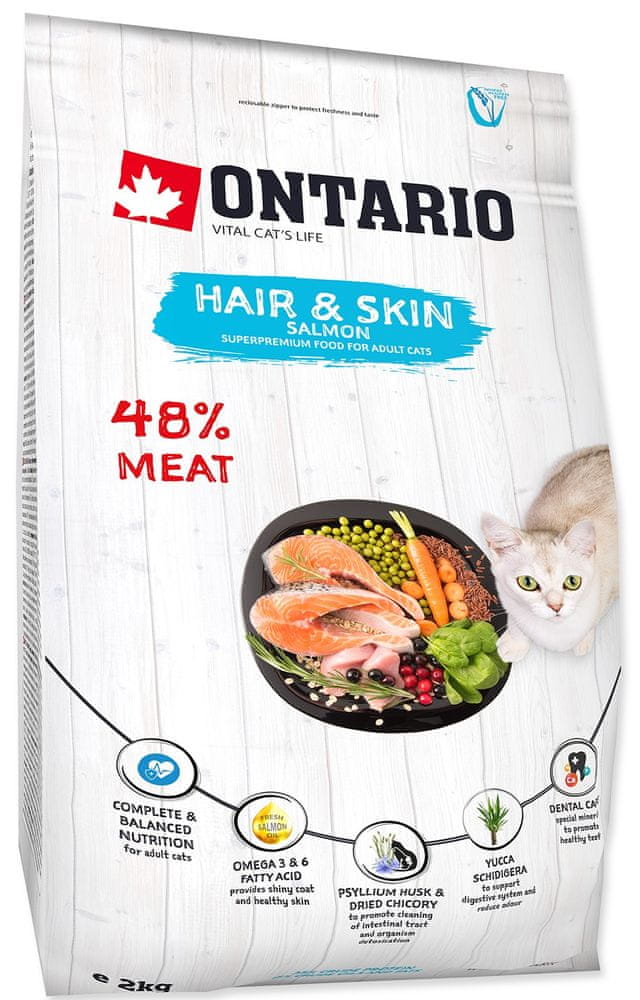 Ontario Cat Hair &amp; Skin 2kg