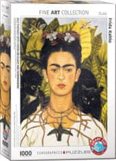 EuroGraphics Puzzle Portrét Frídy Kahlo s tŕňovým náhrdelníkom 1000 dielikov
