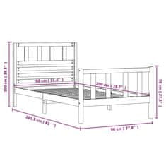 Vidaxl Posteľný rám masívne drevo 90x200 cm
