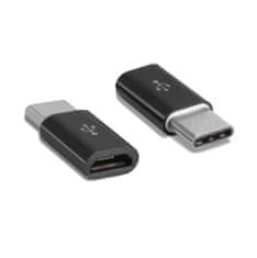 Northix Adaptér Micro-USB na USB-C – čierny 