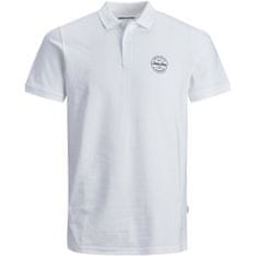 Jack&Jones Pánske polo triko JJESHARK Slim Fit 12205025 White Navy Blazer (Veľkosť M)