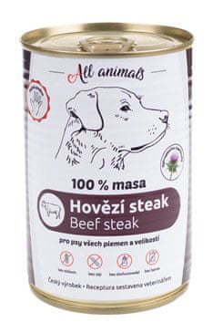 All Animals DOG hovädzie steak 400g