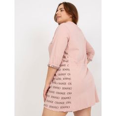 RELEVANCE Dámske plus size bavlnené šaty TANZY pink RV-SK-7784.05P_386889 Univerzálne