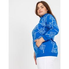 RELEVANCE Dámska plus size mikina s kapucňou s potlačou PETRA tmavomodrá RV-BL-7566.69P_387582 Univerzálne