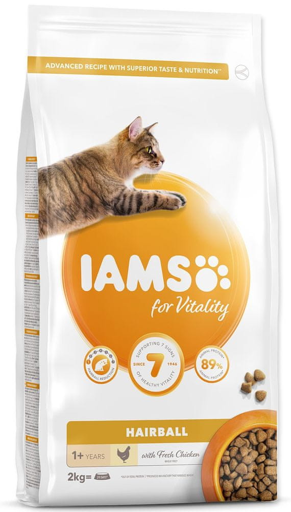 IAMS Cat Adult Hairball Chicken 2 kg