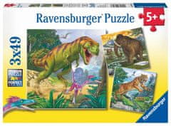 Dinosaury a čas Puzzle/3x49 dielikov