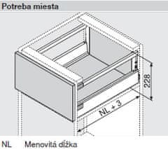 Blum Tandembox ANTARO vysoká bočnica K šedá/biela Dĺžka: 500 mm, farba: biela