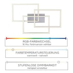 PAUL NEUHAUS LEUCHTEN DIREKT aj s JUST LIGHT LED stropné svietidlo, farba oceľ, hranaté, Smart Home MEDION RGB plus 2700-5000K