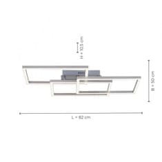 PAUL NEUHAUS LEUCHTEN DIREKT aj s JUST LIGHT LED stropné svietidlo, farba oceľ, hranaté, Smart Home MEDION RGB plus 2700-5000K