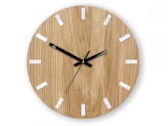 ModernClock Nástenné hodiny Simple Oak hnedo-čierne