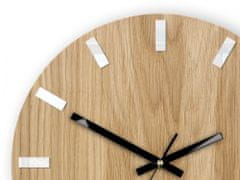 ModernClock Nástenné hodiny Simple Oak hnedo-čierne