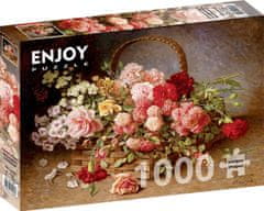 ENJOY Puzzle Košík ruží a karafiátov 1000 dielikov