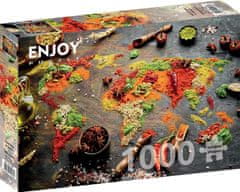 ENJOY Puzzle Mapa sveta z korenia 1000 dielikov