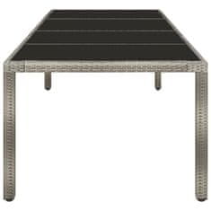 Petromila vidaXL Záhradný stôl sivý 250x100x75 cm tvrdené sklo a polyratan
