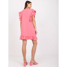 FANCY Dámske volánové šaty s aplikáciou KELL ružové FA-SK-7017.72P_386393 Univerzálne