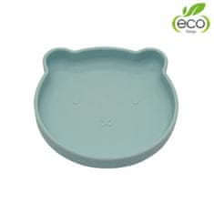 Bo Jungle silikónový tanier s prísavkou Bear Pastel Blue