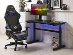 Beliani Herný stôl RGB LED ručne nastaviteľný 120 x 60 cm čierny DURBIN